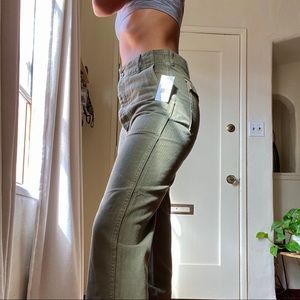 Re/done green cotton pant